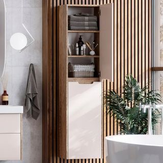 Шкаф Акватон Оливия бежевый/дуб веллингтон 1A254603OLVG0